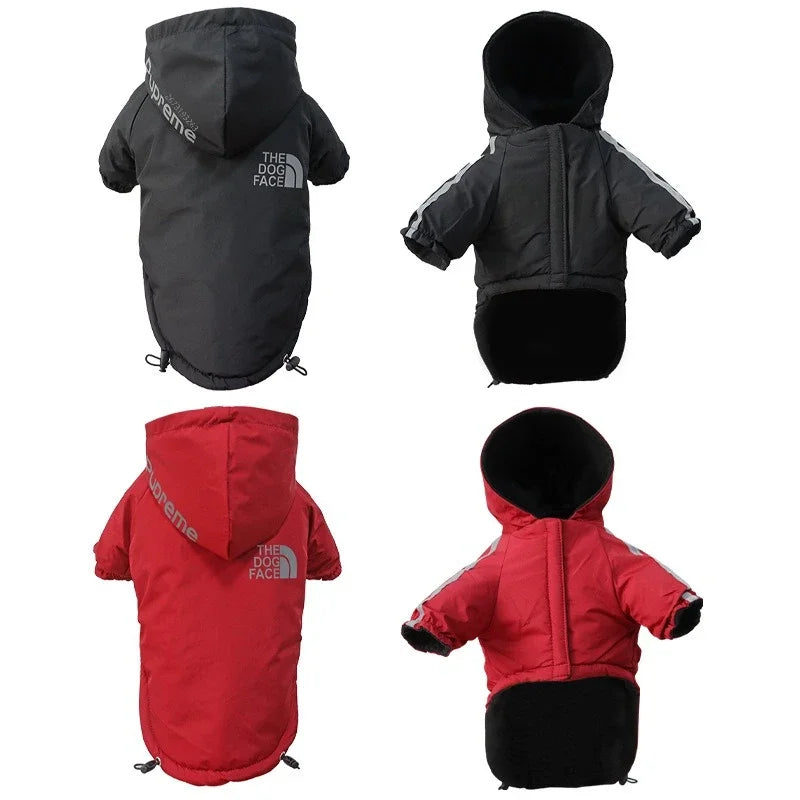 Pet Clothes Autumn Winter Pet Dog Reflective Waterproof Warm Coat Cotton Hooded Jacket for Small Medium Dog Clothes