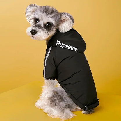 Pet Clothes Autumn Winter Pet Dog Reflective Waterproof Warm Coat Cotton Hooded Jacket for Small Medium Dog Clothes