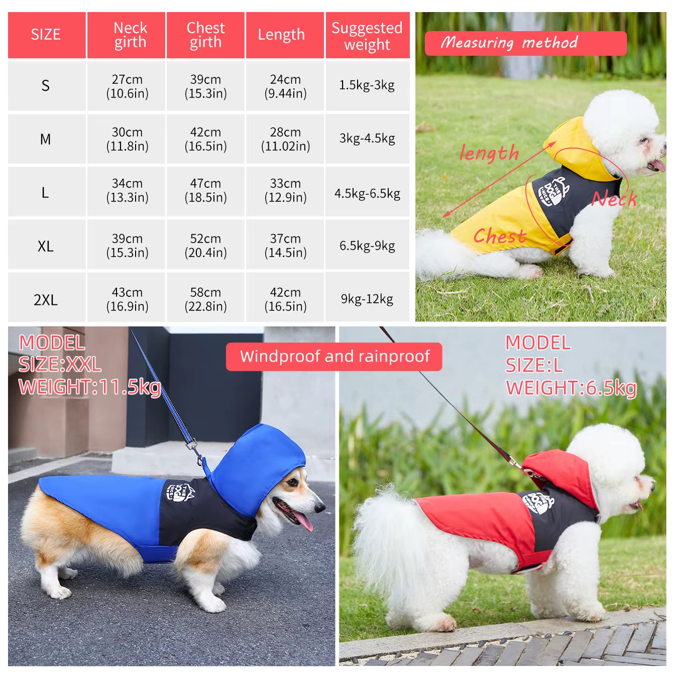 Pet Clothes Autumn Spring Winter Pet Dog Waterproof Warm Coat Hooded Jacket for Small Medium Dog Clothes